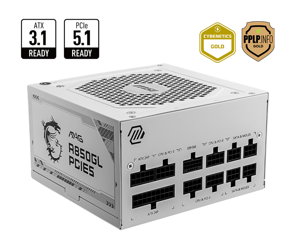 Захранване MSI MPG A850GL PCIE5 WHITE 5