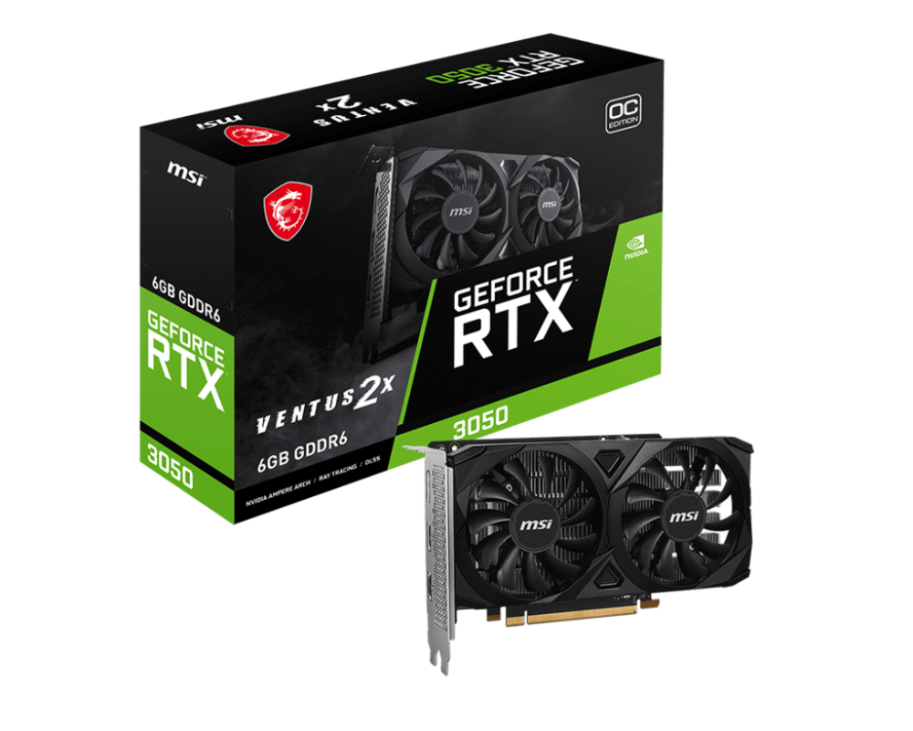 Видеокарта MSI RTX 3050 VENTUS 2X E 6G OC