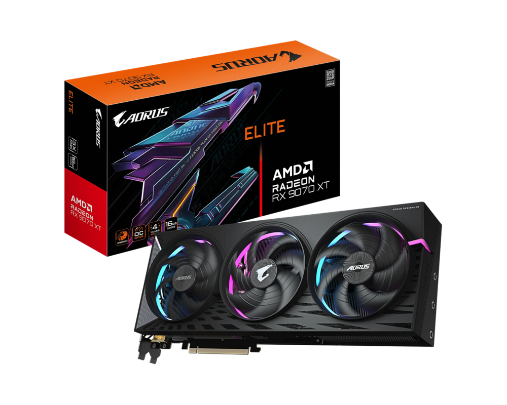 Видеокарта GIGABYTE AORUS RADEON RX 9070 XT ELITE 16GB GDDR6 11