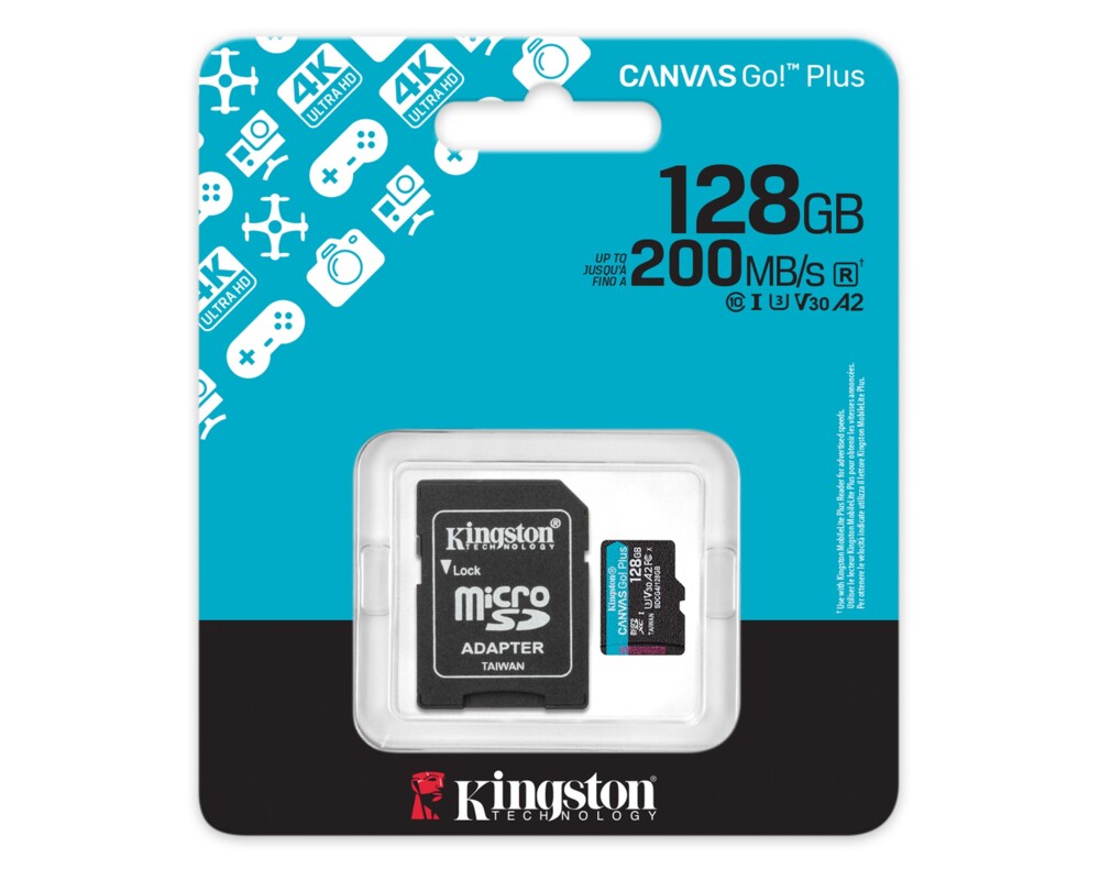 Флаш карта KINGSTON 128GB microSDXC Canvas Go Plus Gen4 200MB 10