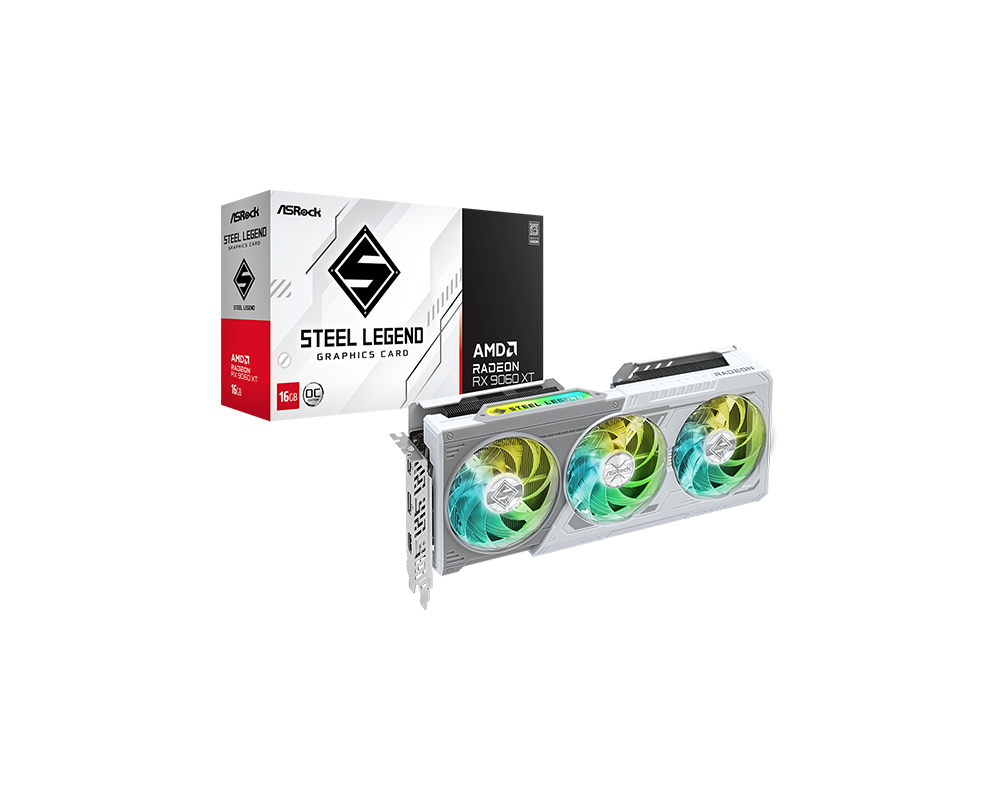 Видеокарта ASRock RADEON RX 9060 XT Steel Legend 16GB OC GDDR6 14