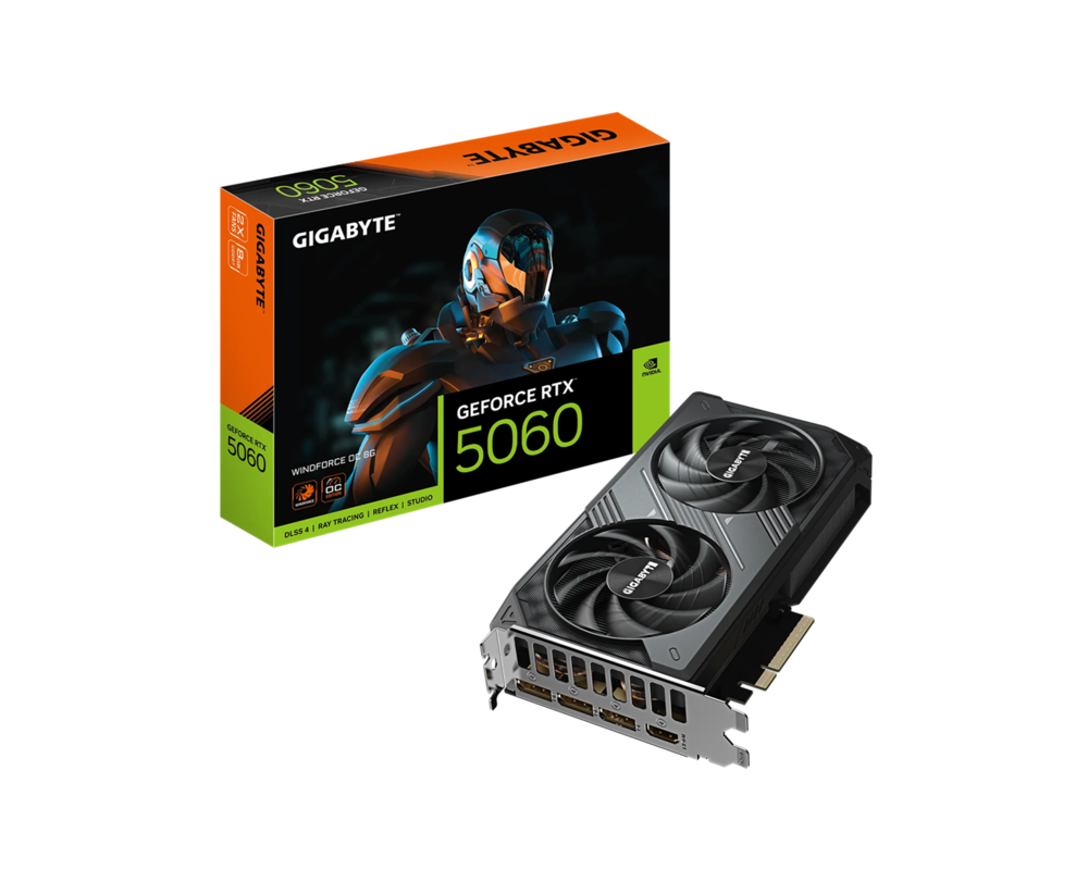 Видеокарта GIGABYTE RTX 5060 WINDFORCE OC 8GB GDDR7 16