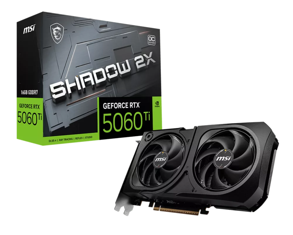 Видеокарта MSI GeForce RTX™ 5060 Ti 16G SHADOW 2X OC PLUS 5