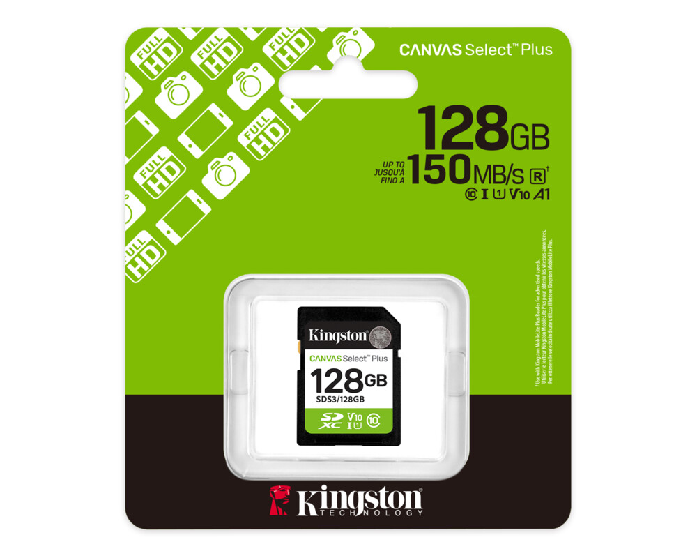 Флаш карта KINGSTON 128GB SDXC Canvas Select Plus Gen3 150MB 2