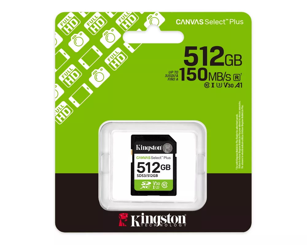 Флаш карта KINGSTON 512GB SDXC Canvas Select Plus Gen3 150MB 2