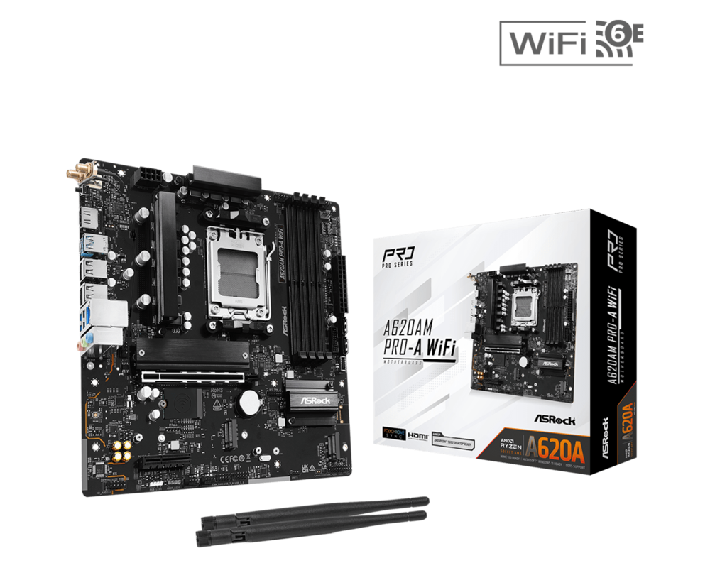 Дънна платка ASRock A620AM PRO-A WIFI, AM5 9