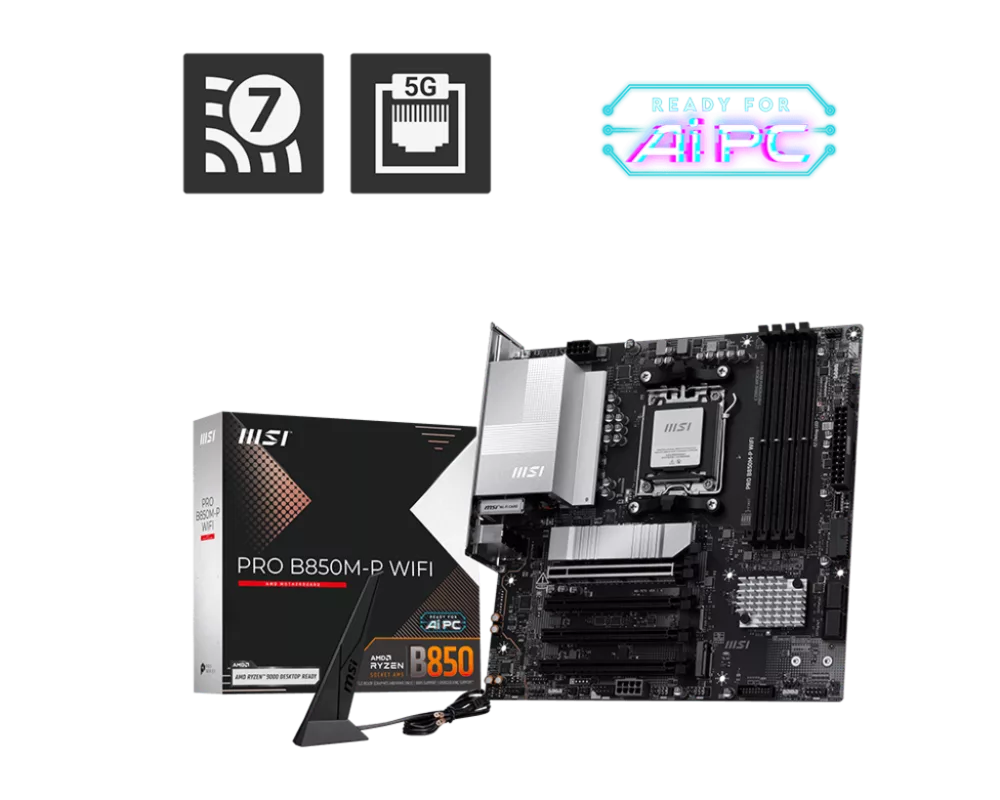 Дънна платка MSI PRO B850M-P WIFI 4