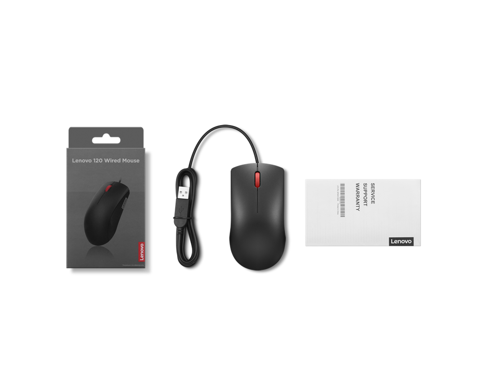 Мишка LENOVO 120 WIRED BLACK 5