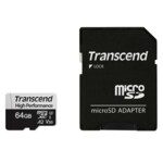 <span>Флаш карта</span> Transcend 64GB microSD with adapter UHS-I U3 A2 <span class='catalog-num-in-name'>TS64GUSD330S</span> - 