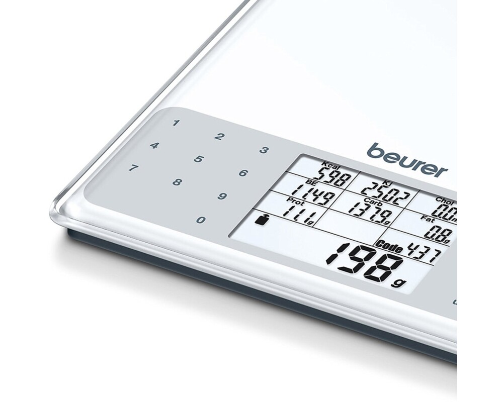 Смарт кантар Beurer DS 61 nutritional analysis scale; Nutritional and energy values for 950 saved foods (kcal 2