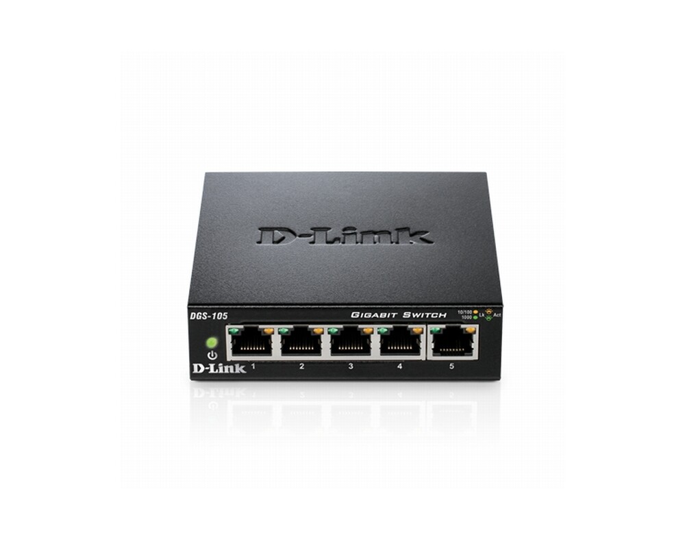 Switch (Комутатор) D-Link 5-Port Gigabit Ethernet Metal Housing Unmanaged DGS-105/E 2