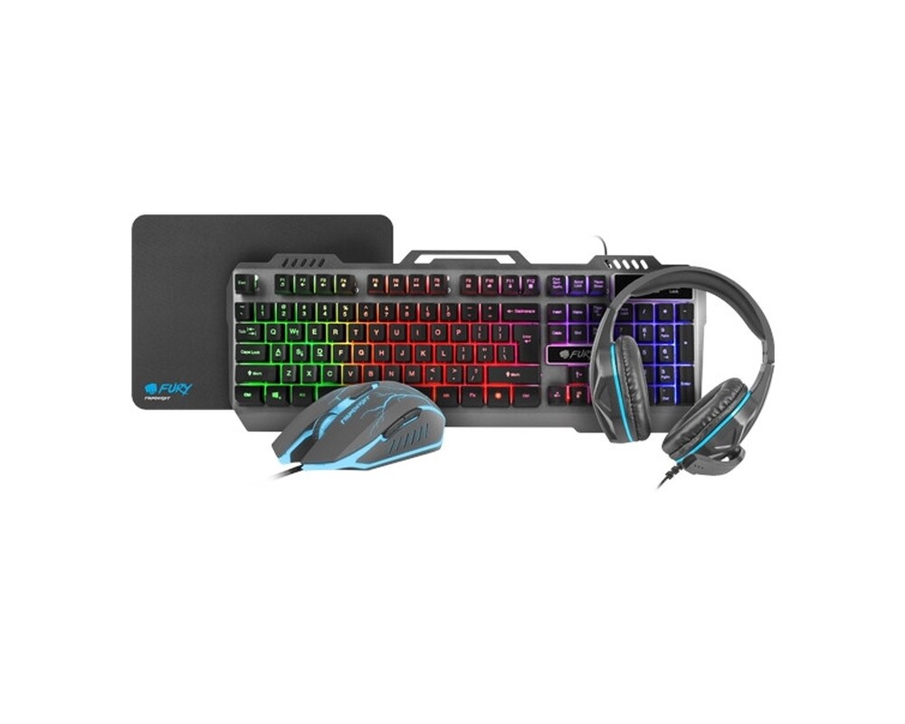 Клавиатура Fury Геймърски комплект Gaming COMBO THUNDERJET 4-in-1 15