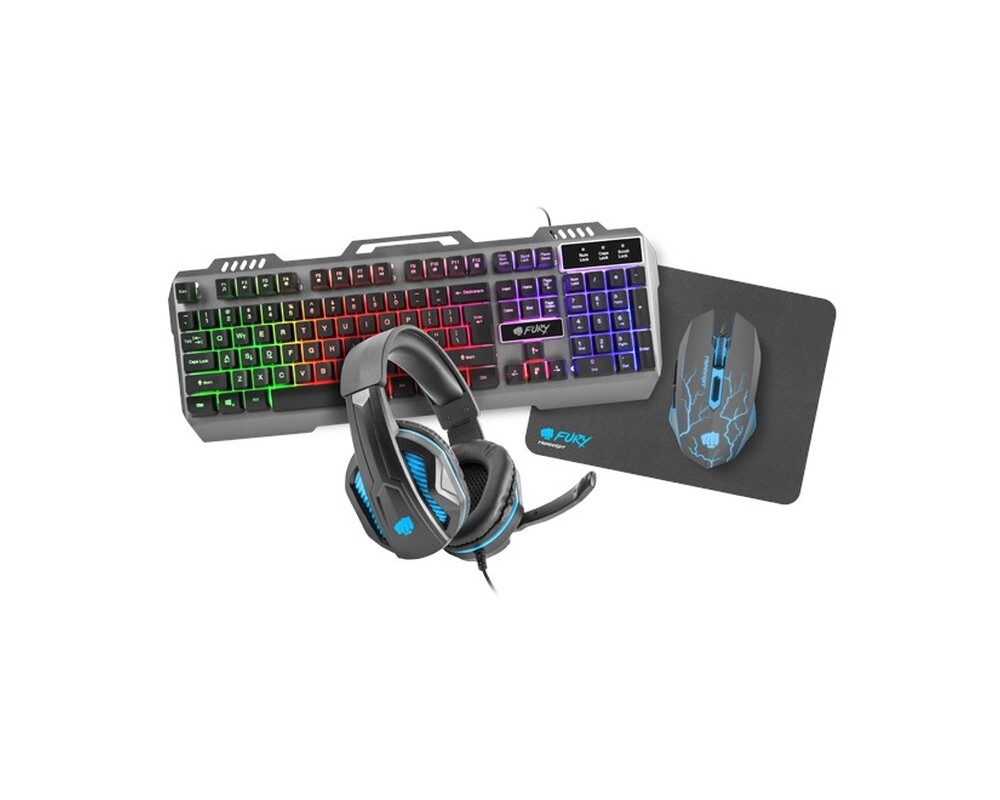Клавиатура Fury Геймърски комплект Gaming COMBO THUNDERJET 4-in-1 14