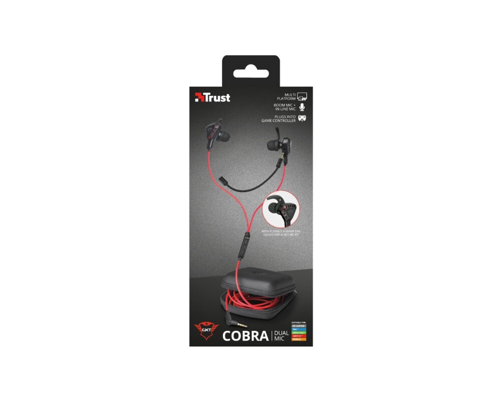 Слушалки TRUST GXT 408 Cobra Multiplatform Gaming Earphones 8
