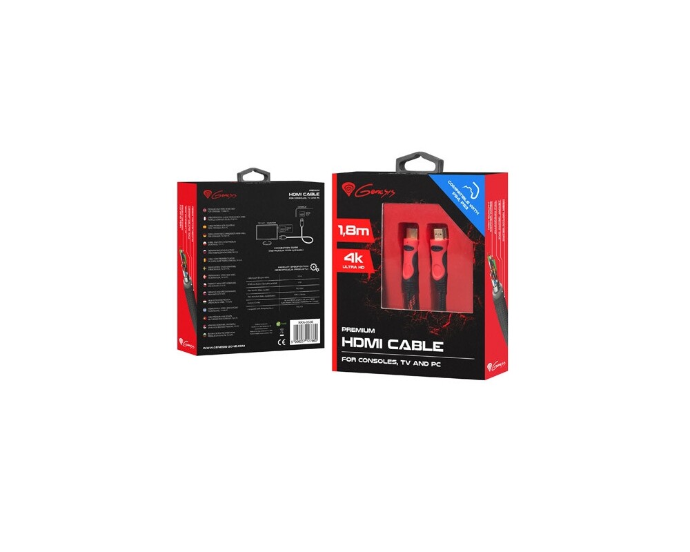 Кабел Genesis Premium High-Speed Hdmi Cable  For Ps4/Ps3 1.8M 2