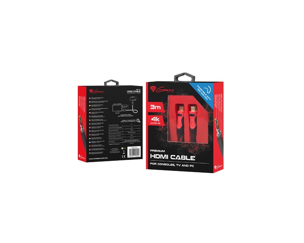 Кабел Genesis Premium High-Speed Hdmi Cable For Ps4/Ps3 3M 4K V2.0 2