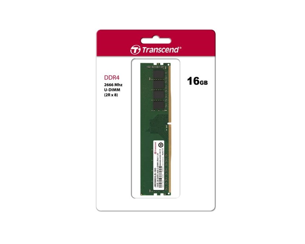 Памет Transcend 16GB JM DDR4 2666Mhz U-DIMM 2Rx8 1Gx8 CL19 1.2V 4
