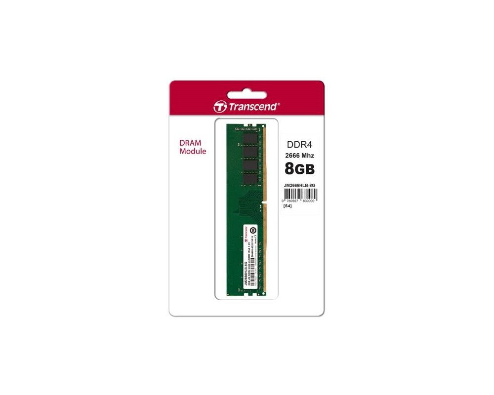 Памет Transcend 16GB JM DDR4 2666Mhz U-DIMM 2Rx8 1Gx8 CL19 1.2V 3
