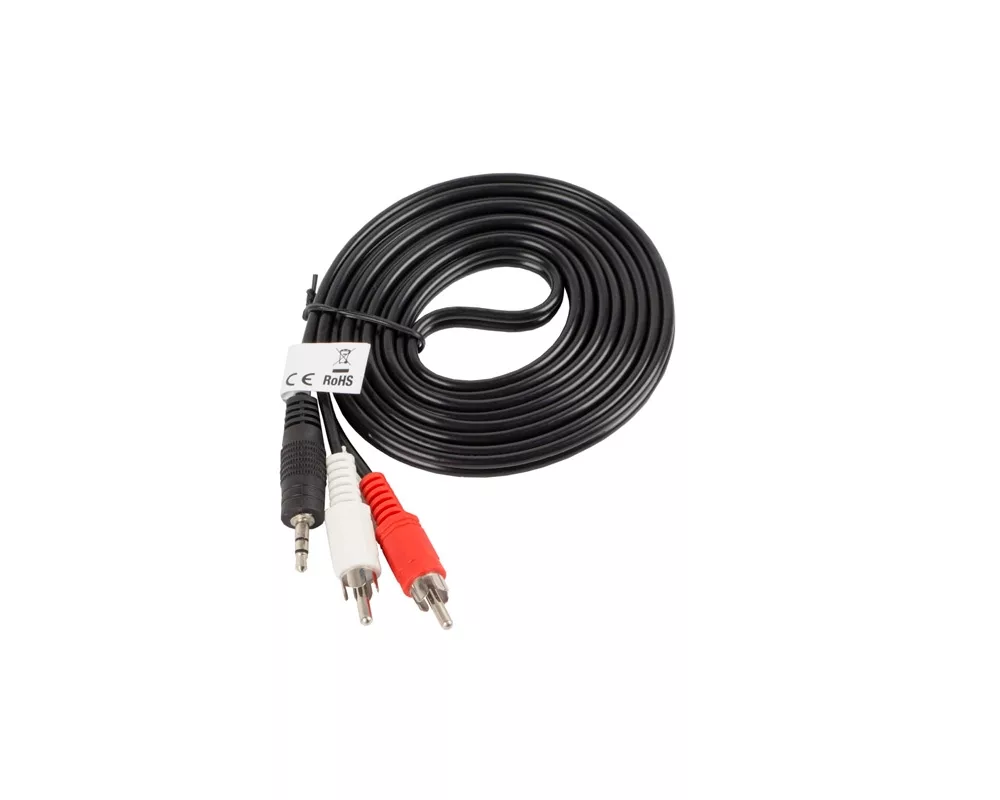 Аудио кабел Lanberg mini jack 3.5mm (M) 3 pin -> 2X RCA (chinch) (M) cable 2m 2