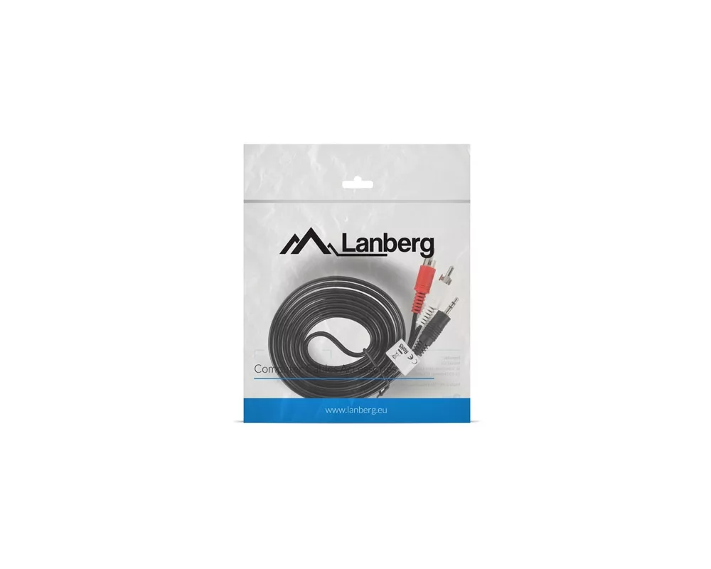 Аудио кабел Lanberg mini jack 3.5mm (M) 3 pin -> 2X RCA (chinch) (M) cable 2m 3