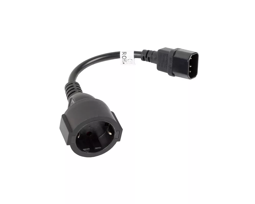 Кабел Lanberg extension power supply cable IEC 320 C14 -> Schuko (F) 20cm 4
