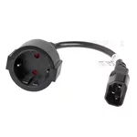 <span>Кабел</span> Lanberg extension power supply cable IEC 320 C14 -> Schuko (F) 20cm <span class='catalog-num-in-name'>CA-C14E-10CC-0018-BK</span> - 