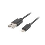 <span>Кабел</span> Lanberg LIGHTNING(M) ->  USB-A (M) cable 1m <span class='catalog-num-in-name'>CA-USLM-10CU-0010-BK</span> - 
