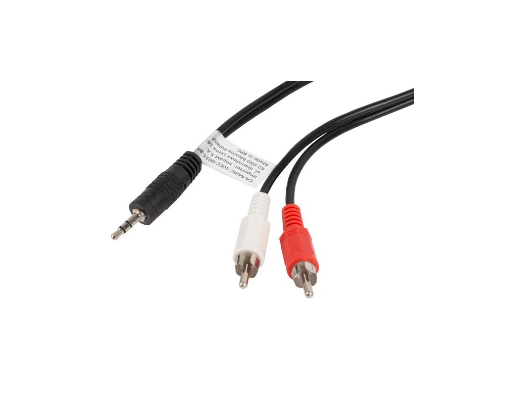 Аудио кабел Lanberg mini jack 3.5mm (M) 3 pin -> 2X RCA (chinch) (M) cable 1.5m 3