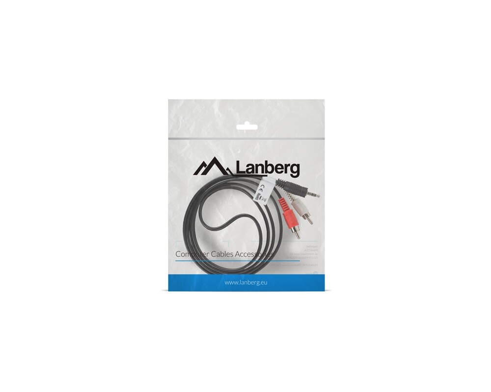 Аудио кабел Lanberg mini jack 3.5mm (M) 3 pin -> 2X RCA (chinch) (M) cable 1.5m 2