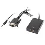Адаптери Lanberg adapter VGA (f) + audio 3.5mm jack -> HDMI (m) 2