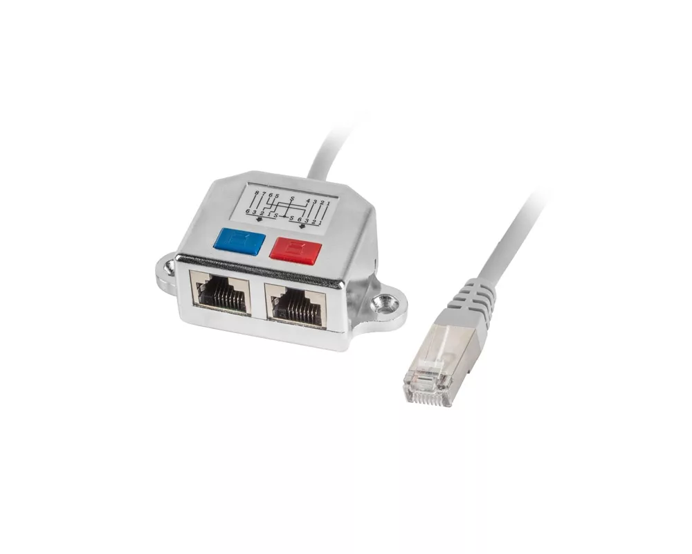 Мрежова карта Lanberg adapter LAN splitter RJ45 -> 2x RJ45 ftpad-0026-s 2