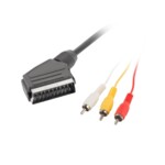 <span>Кабел</span> Lanberg cable SCART (EURO)-RCA x3 1.8m <span class='catalog-num-in-name'>CA-EURC-10CC-0018-BK</span> - 