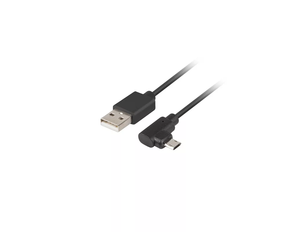 Кабел Lanberg USB MICRO-B (M)  ->  USB-A (M) 2.0 cable 1.8m angled left/right micro easy-USB 2