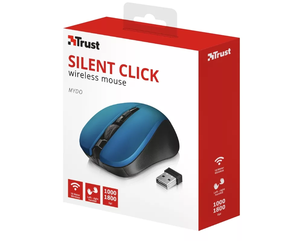 Мишка TRUST Mydo Silent Wireless Mouse BLU 6
