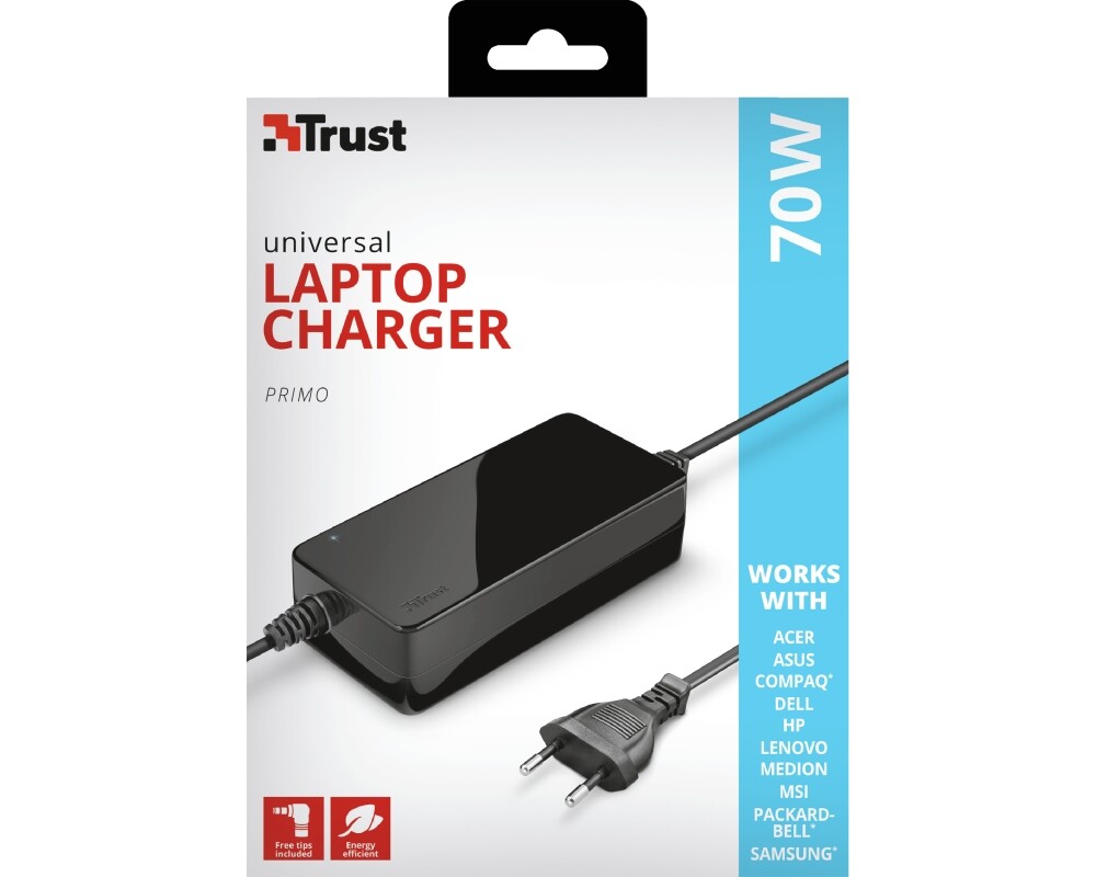 Зарядно TRUST Primo Laptop Charger 19V-70W 4