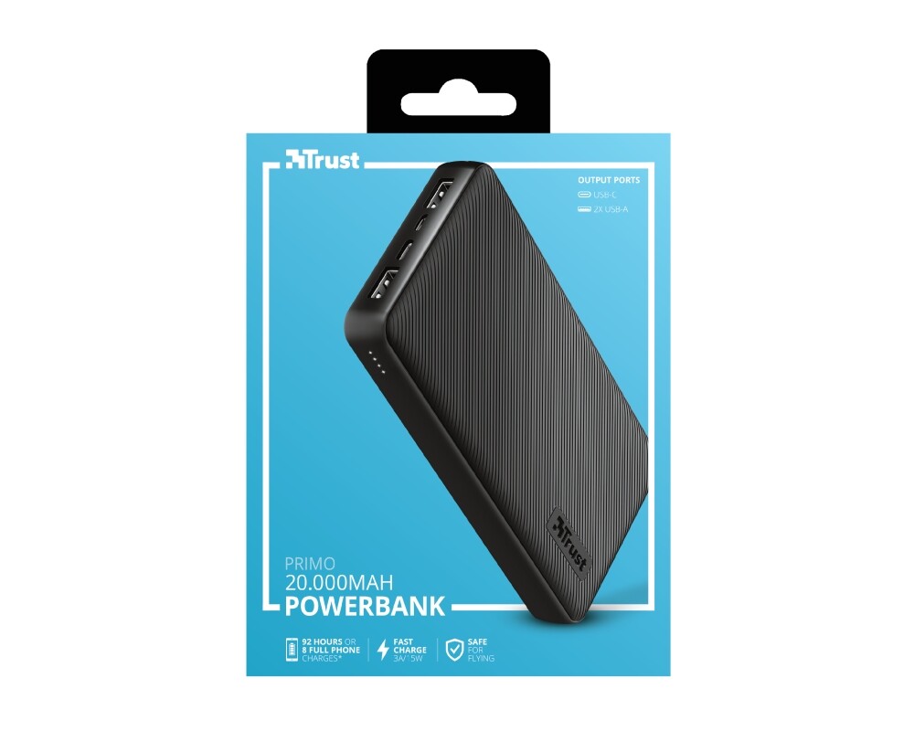 Външна батерия TRUST Primo Fast Powerbank 20000 mAh 5