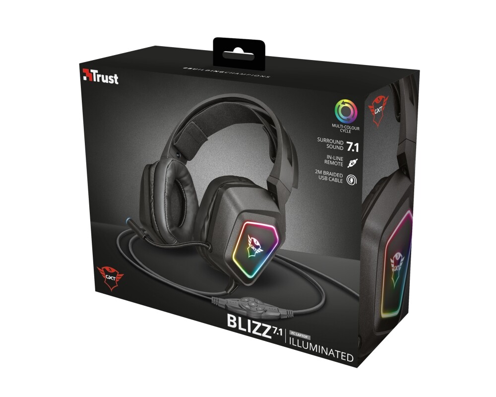 Слушалки TRUST GXT 450 Blizz RGB 7.1 Surround Gaming Headset 2