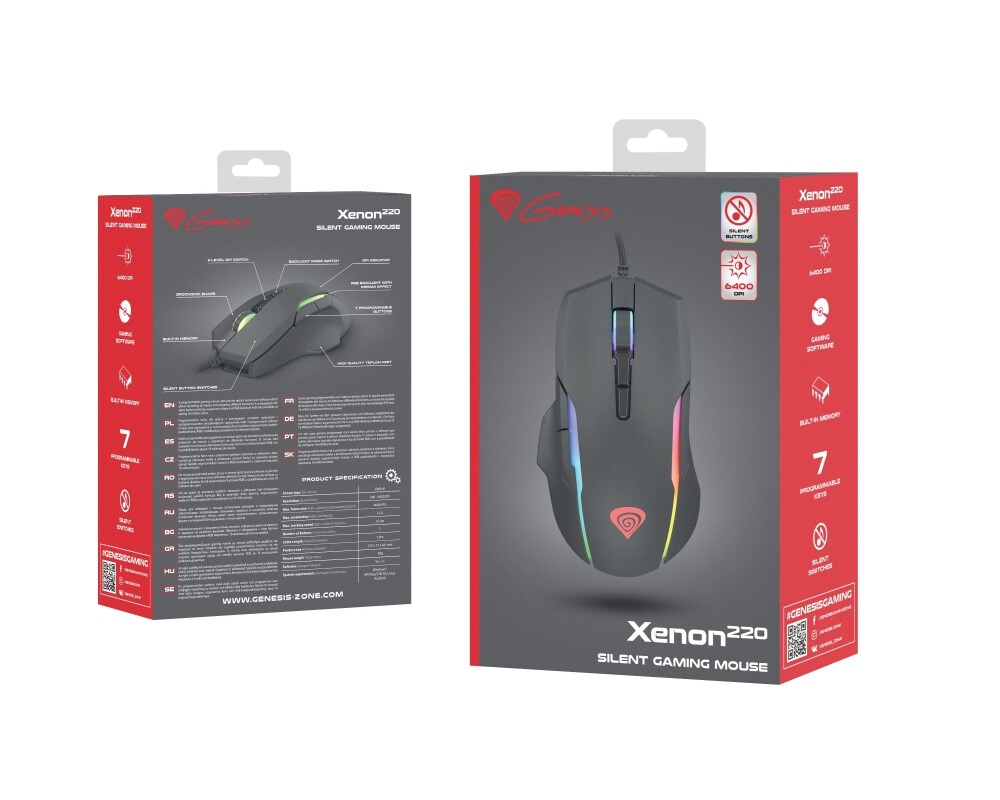 Мишка Genesis Gaming Mouse Xenon 220 6400dpi with Software Illuminated Black 7
