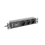 <span>Електрически филтър</span> Lanberg power distribution unit (PDU) 10"1U 16A 3X 230V PL 2M <span class='catalog-num-in-name'>PDU-03E-0200-BK</span> - 