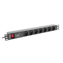  Lanberg power distribution unit (PDU) 19"1U 16A 7 SOCKETS 2M 157694 PDU-07E-0200-BK на топ цена - PIC.bg