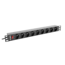  Lanberg power distribution unit (PDU) 19"1U 16A 9 SOCKETS 3M 157699 PDU-09E-0300-BK на топ цена - PIC.bg