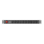 Електрически филтър Lanberg power distribution unit (PDU) 19"1U 10A 10 SOCKETS 2M 3