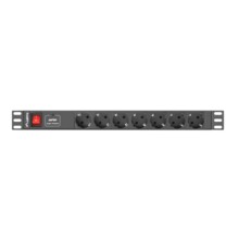  Lanberg power distribution unit (PDU) 19"1U 10A 7 SOCKETS SCHUKO 2M 157703 PDU-07F-0200-IEC-BK на топ цена - PIC.bg