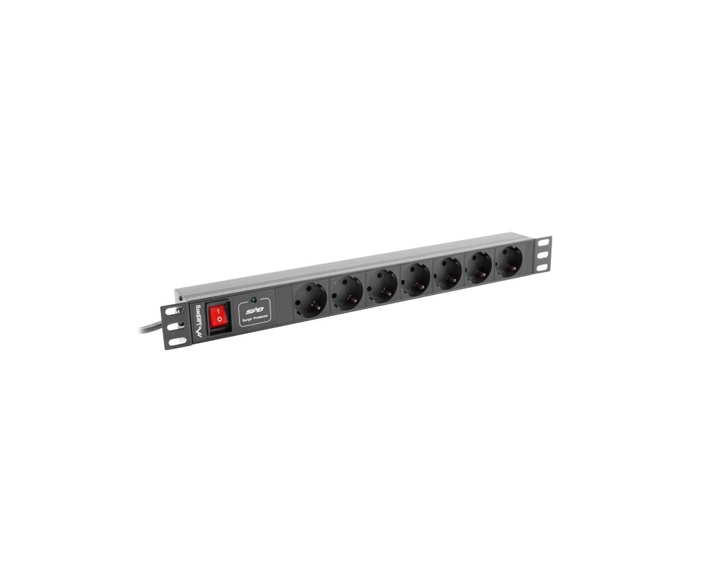 Електрически филтър Lanberg power distribution unit (PDU) 19"1U 10A 7 SOCKETS SCHUKO 2M 2