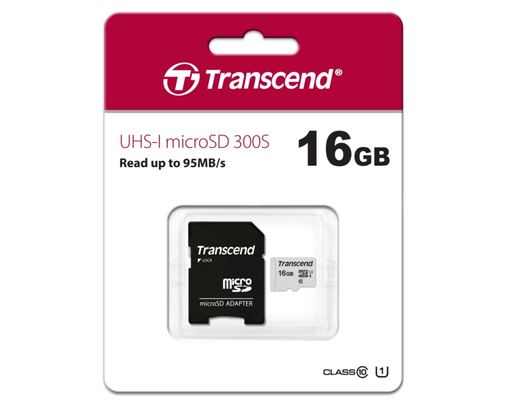 Флаш карта Transcend 16GB microSD w/ adapter UHS-I U1 2