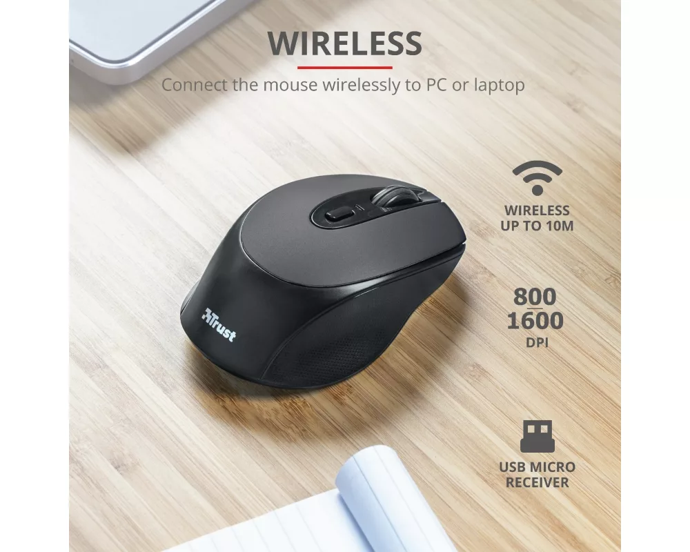 Мишка TRUST Zaya Wireless Rechargeable Mouse Black 9