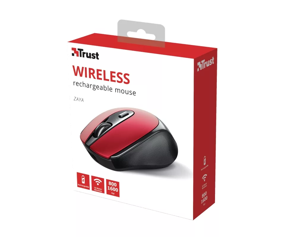 Мишка TRUST Zaya Wireless Rechargeable Mouse Red 10