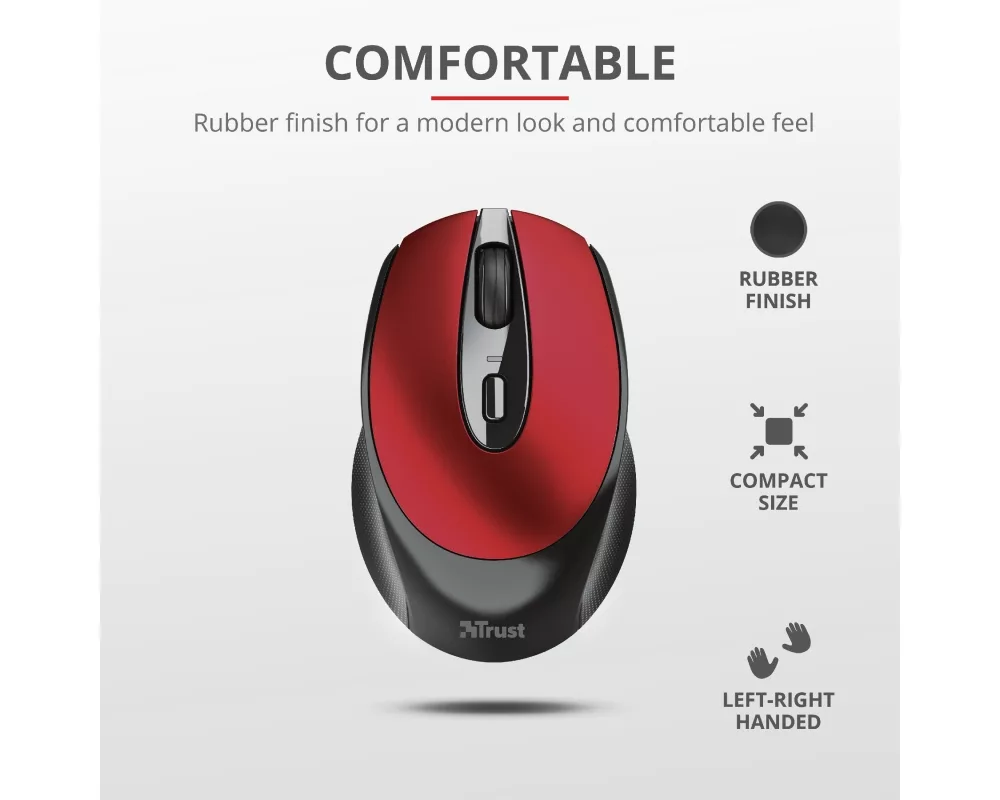 Мишка TRUST Zaya Wireless Rechargeable Mouse Red 8