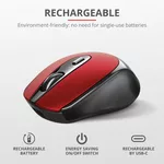 Мишка TRUST Zaya Wireless Rechargeable Mouse Red 7
