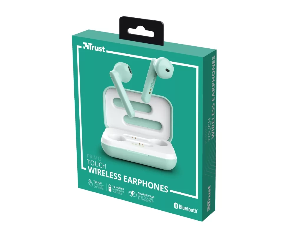 Слушалки TRUST Primo Touch Bluetooth Earphones Mint 11